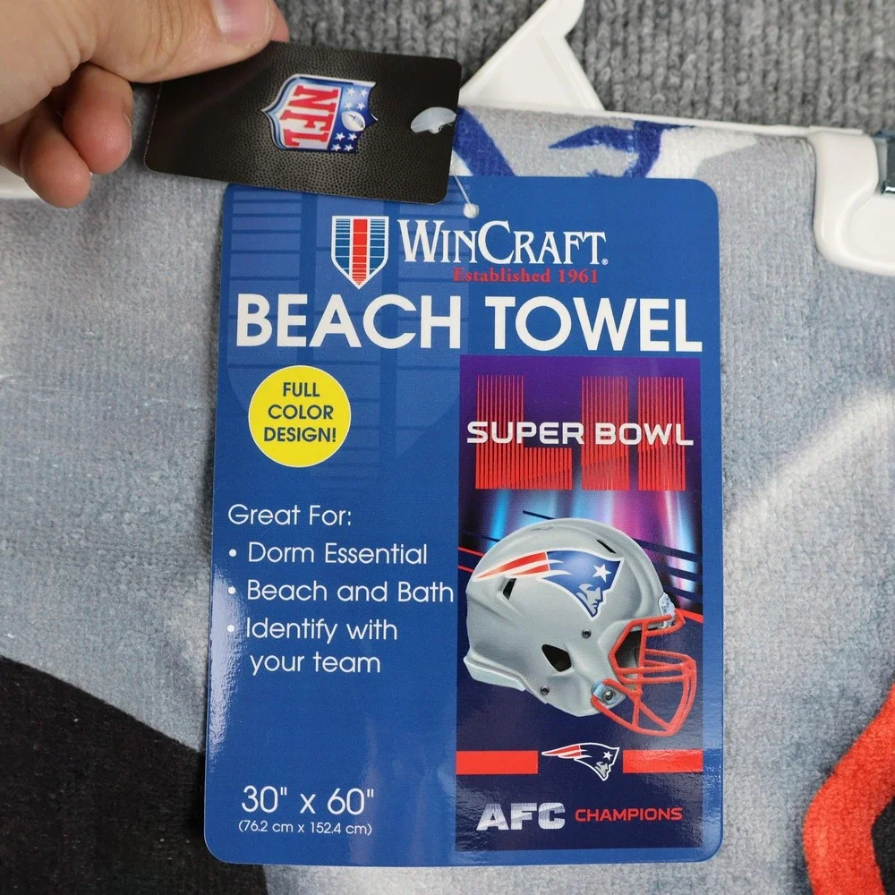 New England Patriots Beach‎ Towel NFL Super Bowl LIII AFC Champions 30x60